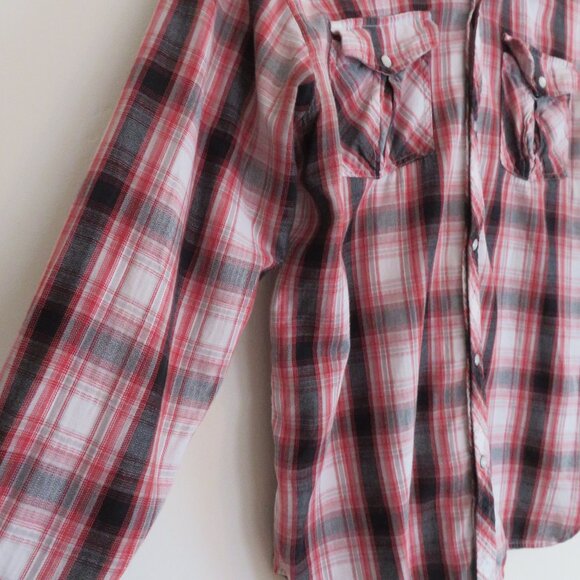 DKNY | Size XL | Cotton Hooded Button Up Plaid Sweater Long Sleeve Y2K Vintage - Picture 6 of 12